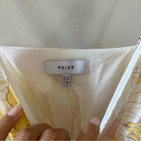 REISS Kay Tie Front Printed Dress - Picture 4 of 11